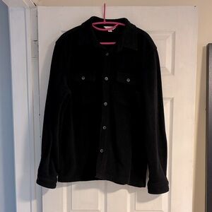 Black fleece button up